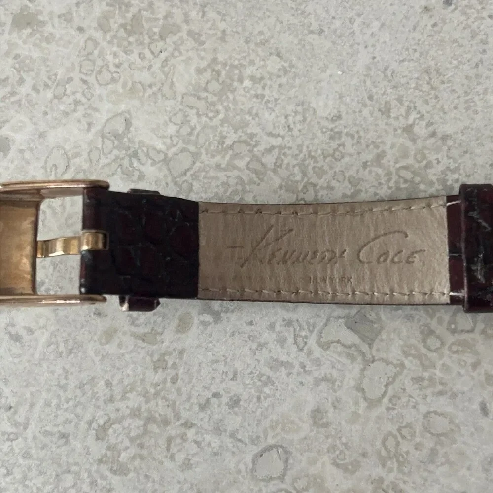 Kenneth Cole New York KC2597 Womens Watch Brown Face Gold Dial New Battery